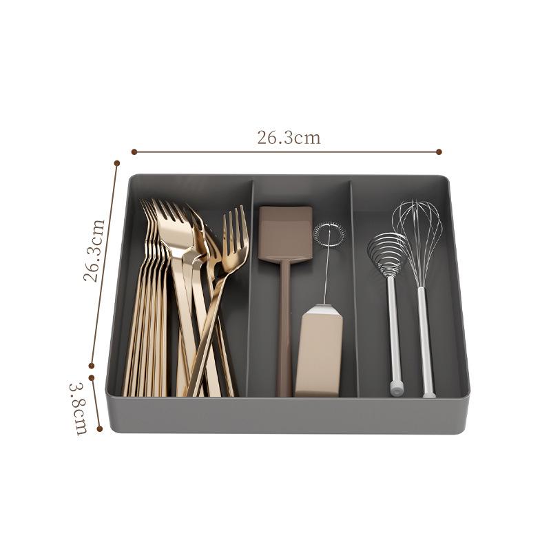 Dulap de depozitare încorporat pentru bucătărie cu sertar separator pentru tacâmuri și cutie pentru veselă