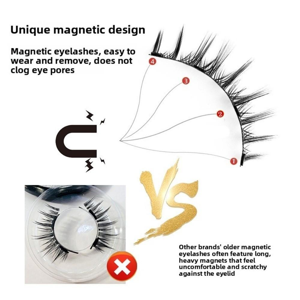 With Applicator Magnetic Eyelashes Natural Look False Eyelashes Hot Fake Lashes  Eye Makeup Tools
