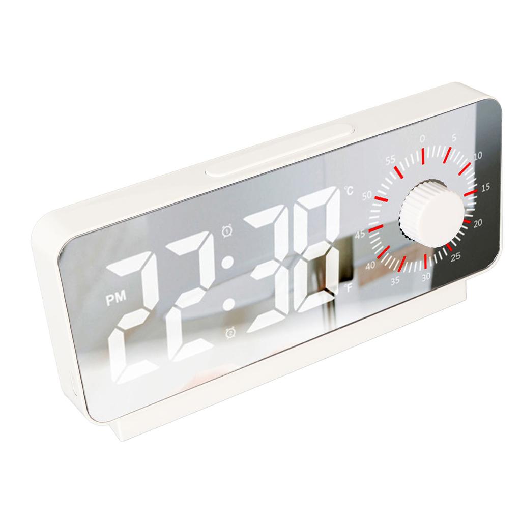 Digital Alarm Clock Dual Display 2 Adjustable Brightness Green Number 12H 24H LED Electronic Clock w