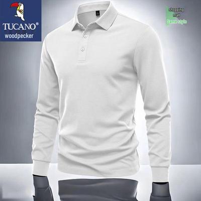 Camisa Polo Casual de Manga Larga para Hombre