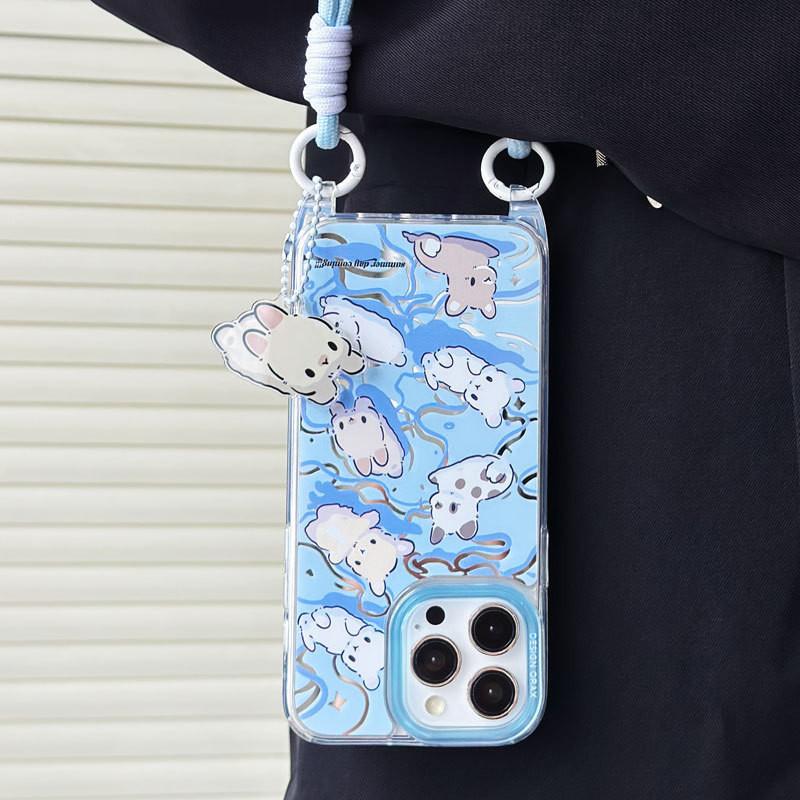Anti-theft Lanyard Phone Case Compatible and Suitable for iPhone15 14 13 12 11promax Cartoon Small Animals