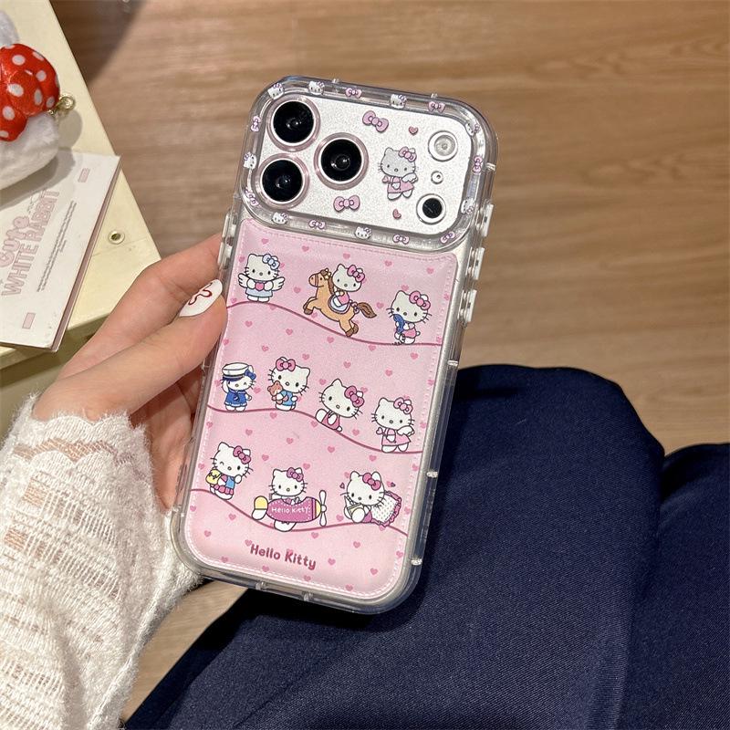 Girly Pink Heart Cat Stand for iPhone 17/16ProMax/15/14 Cases