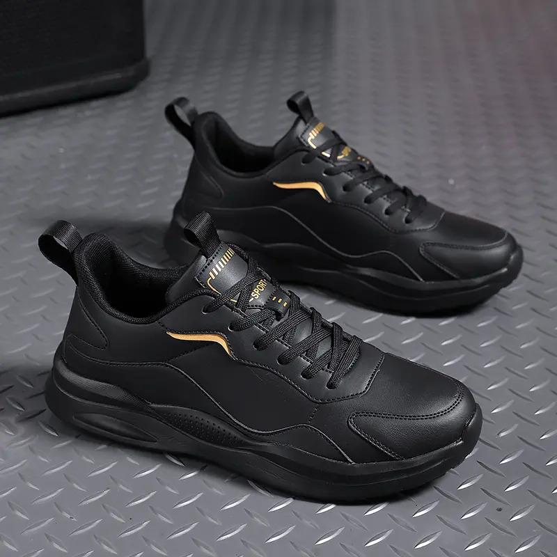 Zimowe Męskie Sneakersy Oddychające Ciepłe Skórzane Buty do Chodzenia Biegania z Futerkiem Outdoor Lekkie Antypoślizgowe Męskie Buty Śnieżne Sportowe