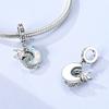 925 Sterling Silver Charms Bead CZ Zircon Dragon and Moon Dangle Fit Original Bracelet DIY Women Jewelry Gift