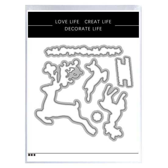 Christmas Themed Stamps And Cutting Dies Set for Card Making DIY Metal Die Cuts for Scrapbooking Invitations Holiday Cards Craft Supplies