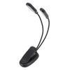 LED Desk Lamp Double Headed USB Rechargeable Clip Table Lamp for Dormitory Reading Piano Music Score Black