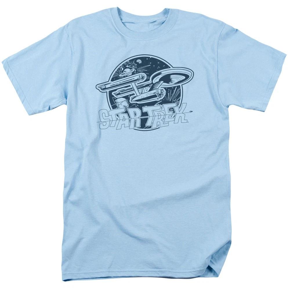 Star Trek - Retro Enterprise - Unisex Short Sleeve Children s T-shirt - Blue 100