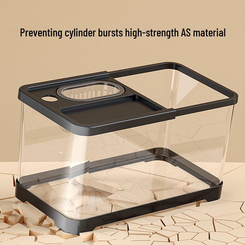 Premium Turtle Tank with Ecological Design, Sunning and Climbing Platforms, Desktop-Friendly with Lid, Also Suitable for Goldfish