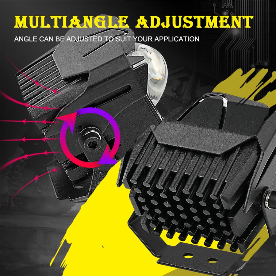 2Pcs 12D 3" 100W Led Motocycle Headlight 6000K 3000K LED Work Light Fog Lamp 12000LM for Moto Scooters ATV Car Truck 12V 24V