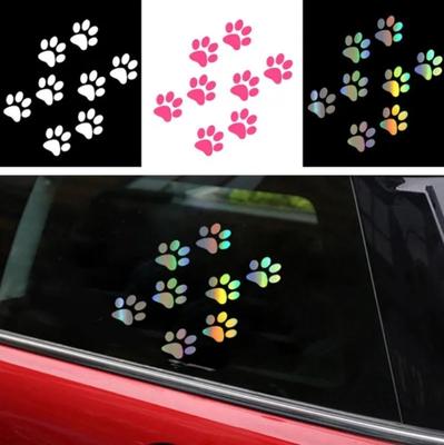 Car Stickers Cat Paw Print Sticker On Car 3D Carbon Fiber Vinyl Motorcycles Decoration Auto Styling Stickers Decals 11.CM*6CM