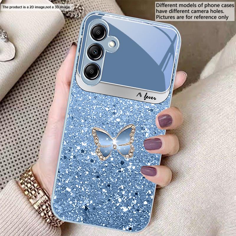 Blue white dot texture For Samsung A20 30 22 23 24 25 26 31 32 A33 34 35 42 50 51 52 53 54 55 56 70 71 72 73 glass phone case