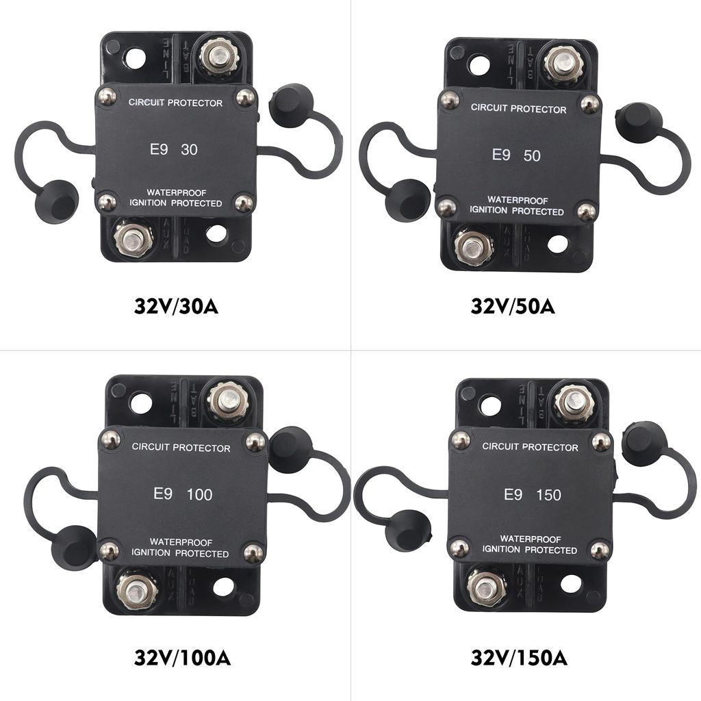 Interruttore Automatico Con Reset Manuale 30A 12-24V DC Per Auto, Audio, Barca