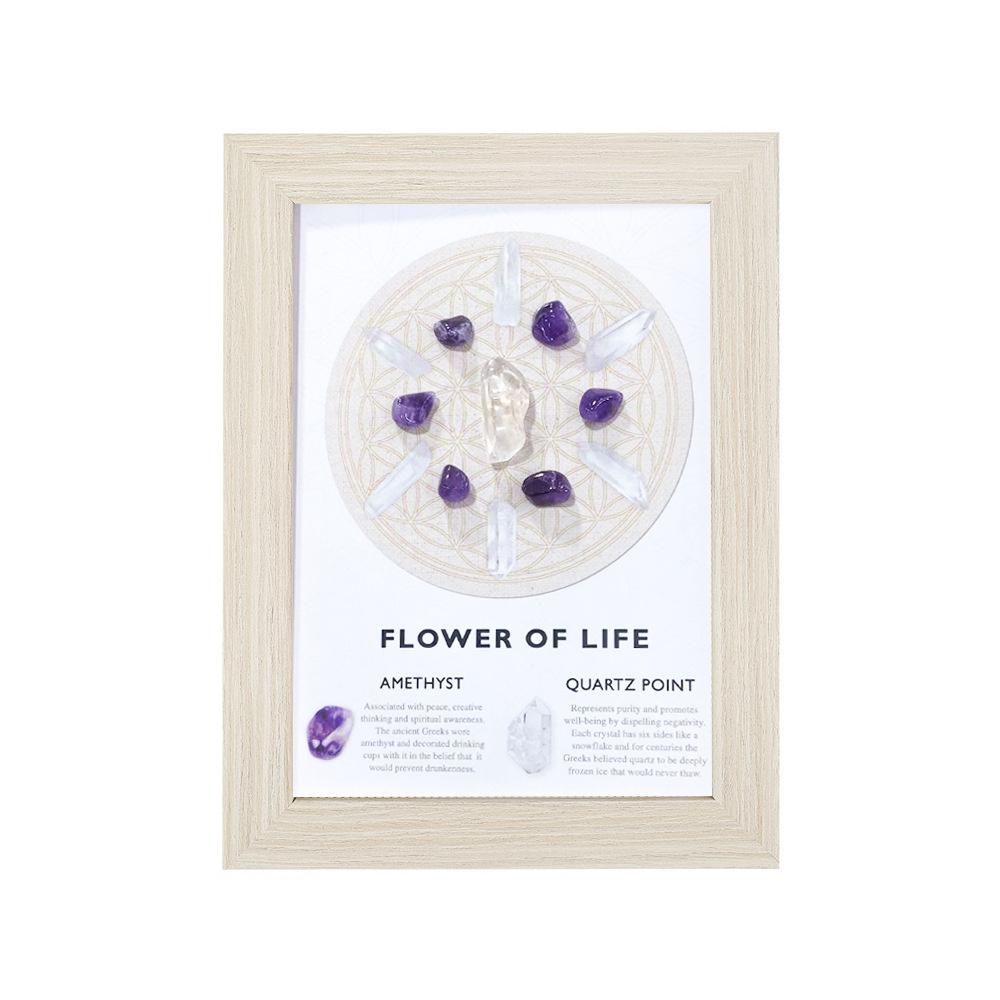 

Натуральный Кристалл Минеральный Камень Образец Фоторамка Украшение для Дома Семицветный Камень Живопись Дисплей Настольное Художественное Украшение