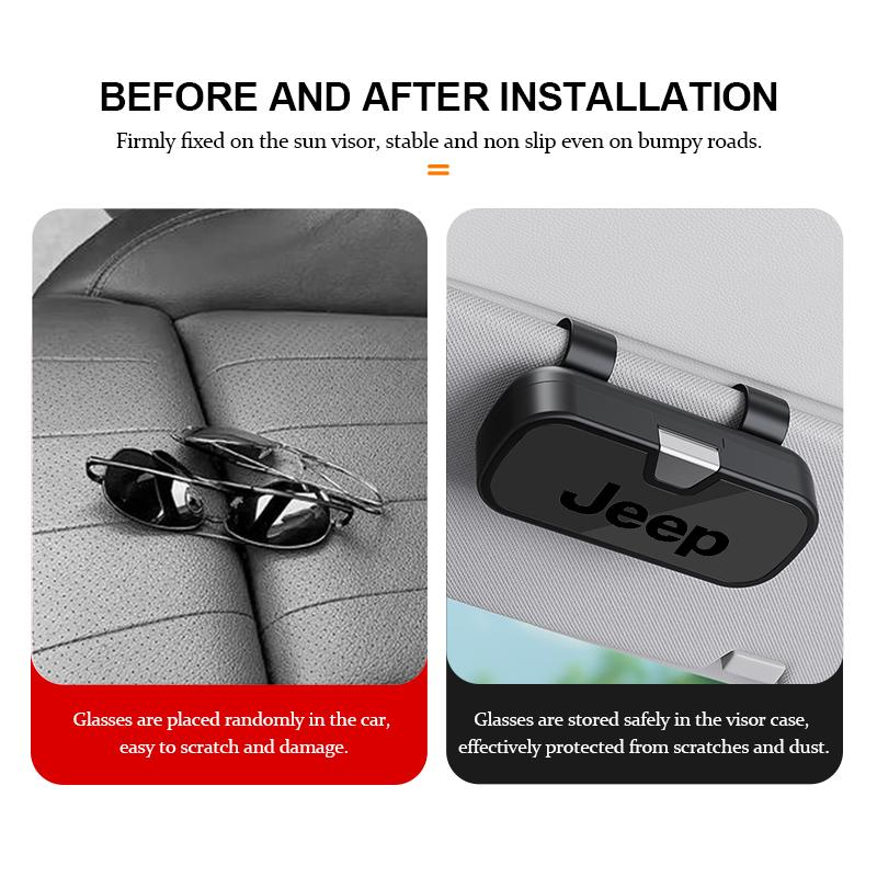 Car Eyeglass Protective Case Anti-Dust Storage Accessories For Jeep Compass Renegade Cherokee Wrangler JK Patriot Liberty AMT1