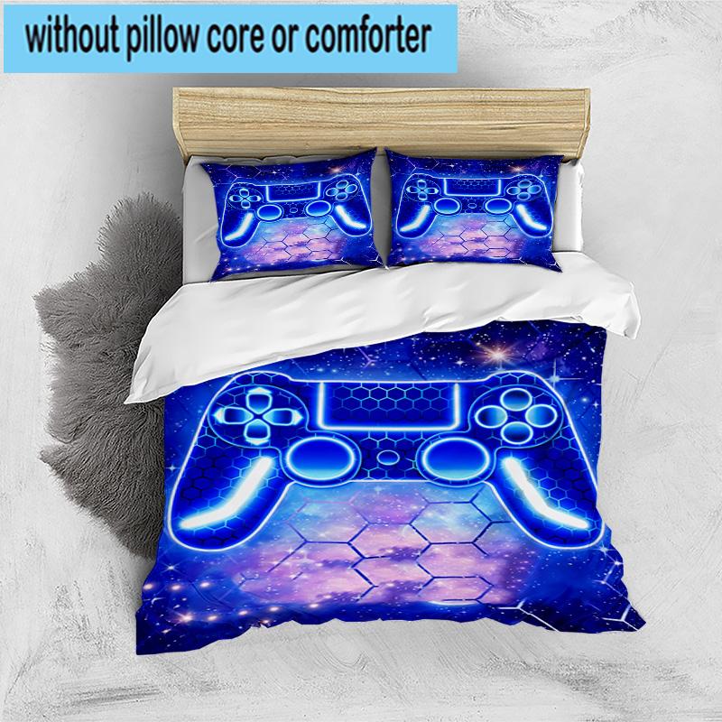 Galactic Gaming Game Controller 3pcs Bedding,Including 1pc Duvet Cover And 2pcs Pillowcases Perfect for Christmas,Ideal for Bedroom, Dormitory