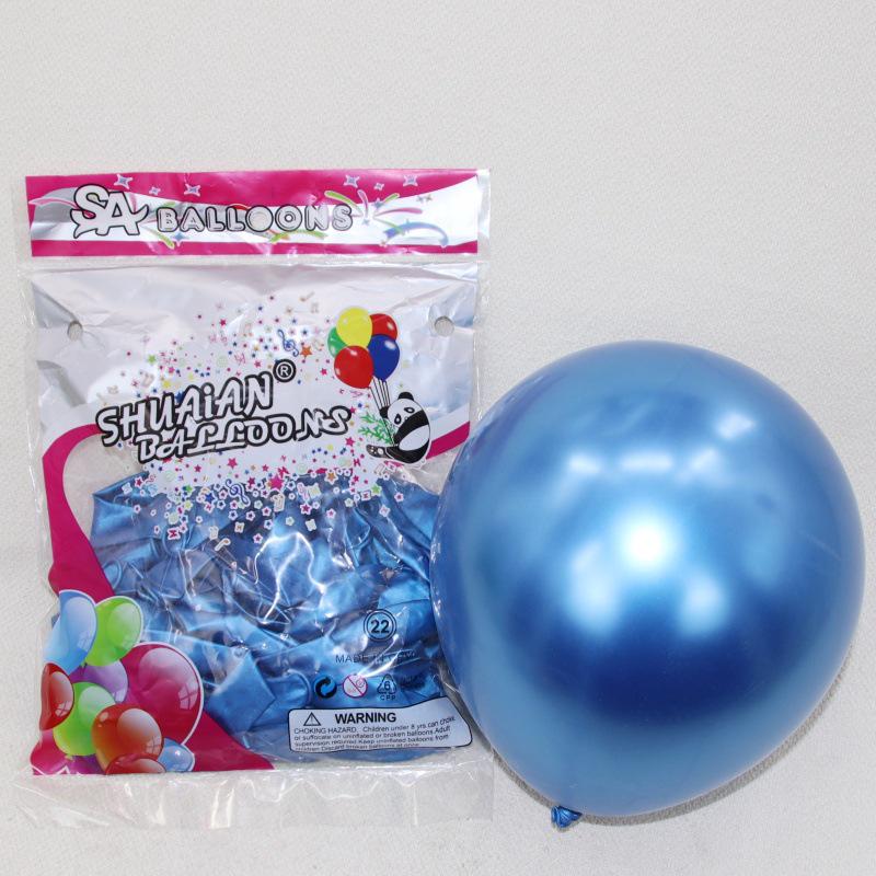 Shuai An Metallic Chrome Balloons: Gold, Silver, Blue, Green, Purple - 5", 10", 18", 36" Round Latex Party Decorations