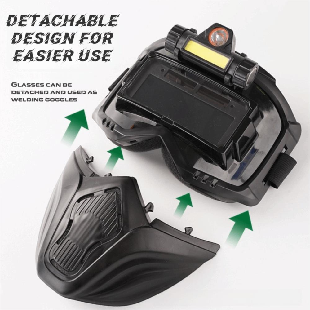 Auto Darkening Auto Darkening Welding Helmet Split Type Equipped with Headlights Welder Protector Helmet Adjustable Band