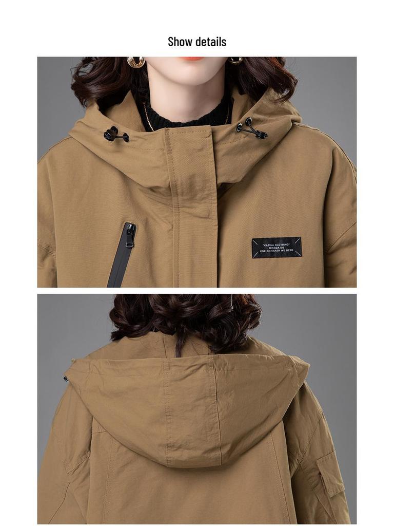 Damen Lässige Kapuzen Baumwolljacke: 2024 Wintermode, Lockere Passform, Warm, Altersreduzierender Parka.