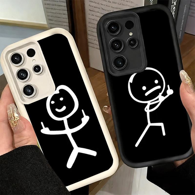 Phone Case for Samsung Galaxy S26 S25 Ultra S24 FE Funny Stickman Matchman Shell S23 Plus S22 + S21 S20 5G Soft Silicone Funda