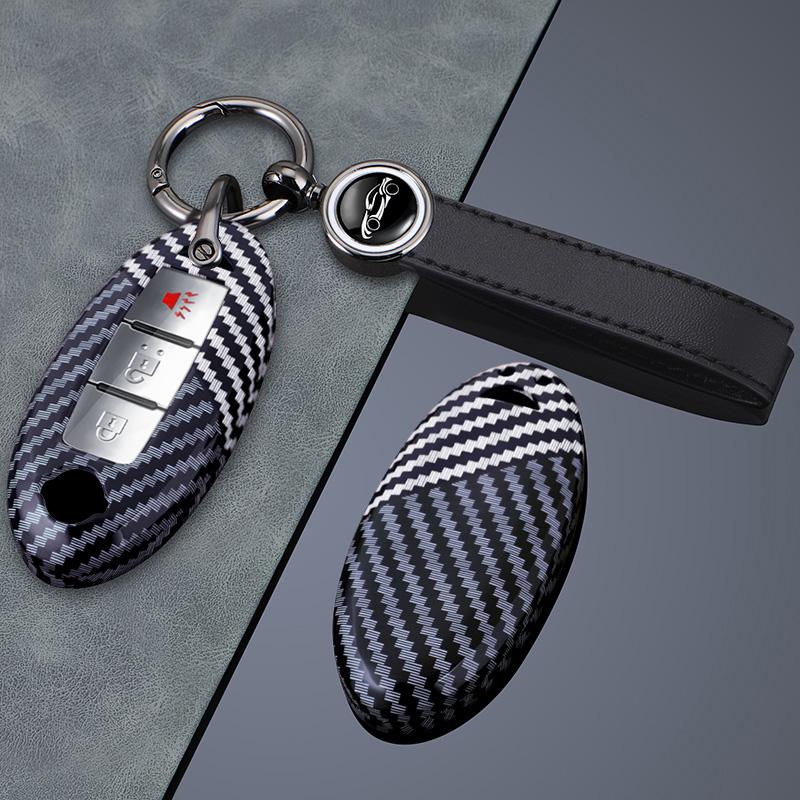 2 3 4 5 Botton Carbon Fiber Car Key Cover Case Shell for Nissan Qashqai Juke J10 J11 X-Trail T32 T31 Kicks Tiida Pathfinder Note