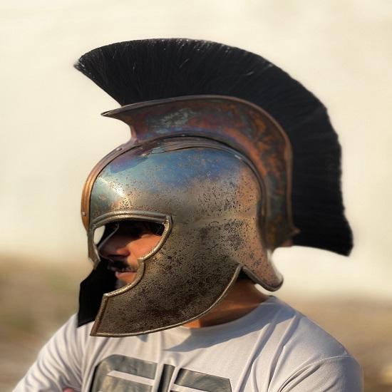 

Medieval Troy Achilies Helmet Spartan Costume 300 Helmet