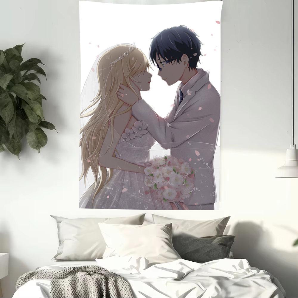

Japanese Anime Your Lie in April Printed Tapestry Aesthetic Background Cloth for Bedroom Wall Decor 74x94cm(29x37in)