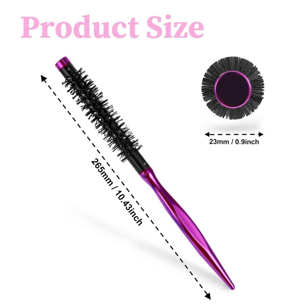 Mit Glattem Griff Kleine Lockenbürste Styling Haarbürste Nylonborsten Walzenbürste Mini Ponyroller Tragbare Lockenbürste