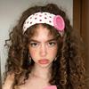 Dopamin Farbe Elastisches Kopfband Großer Knopf Yoga Haarband Modisches Polka Dot Stirnband Täglich