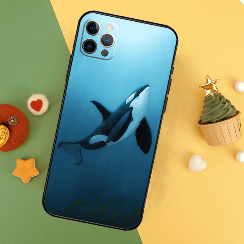 Cartoon Whale Case For iPhone 16 15 11 12 13 14 Pro Max XS Max X XR 7 8 Plus 12 13 Mini Phone Cover