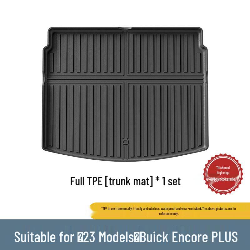 Eco-friendly TPE floor, trunk, and seat back mats for the 2023 Buick Encore Plus.