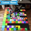 Custom Name Colorful Dream Island Rug for Living Room, Game Rooms, Office, Bedroom, Floor Mat Playful Design, fan gifts Christmas decor