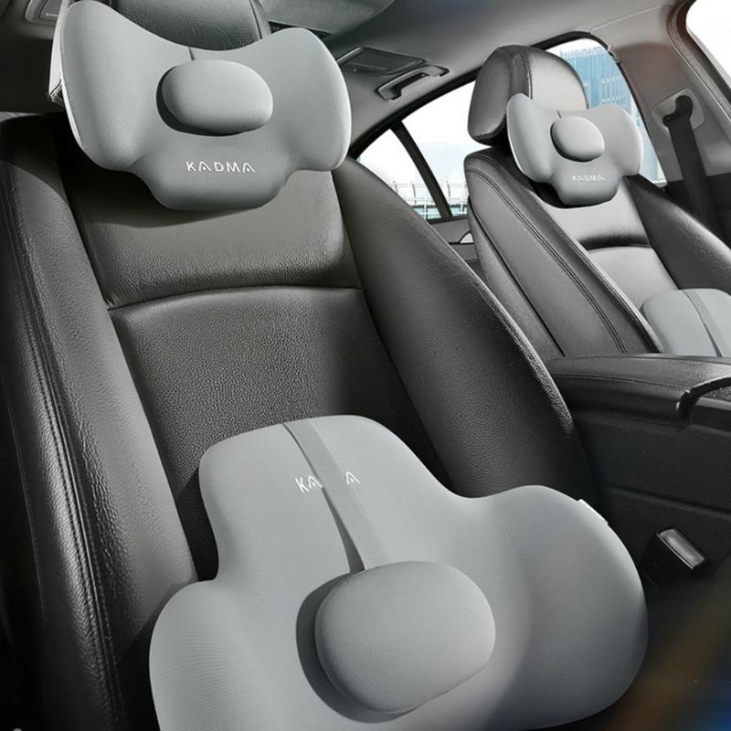 Comfortable Memory Foam Car Seat Headrest/Lumbar Support Adjustable Design Lightweight for Long Drives & Office Work