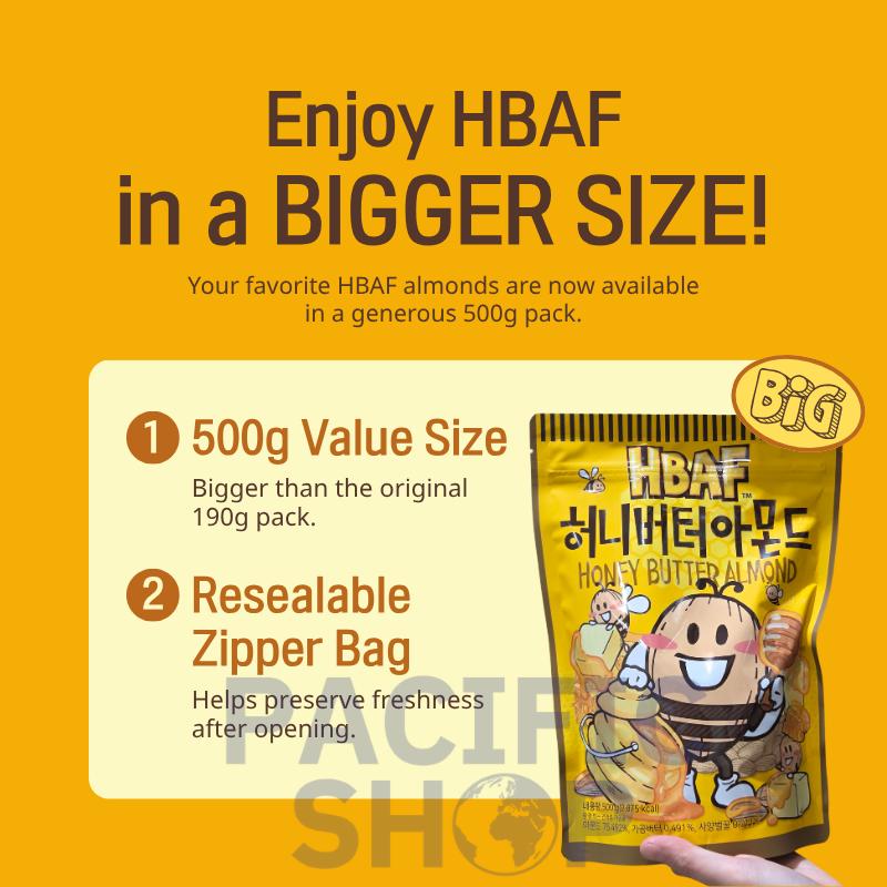 HBAF Mandorle al Miele e Burro 500g / 17.64 oz Formato Grande Confezione Coreana Costco