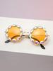 Colorful Crystal Embellished Round Sunglasses for Women Glamorous Vintage Female Style Sun Glasses KJ020