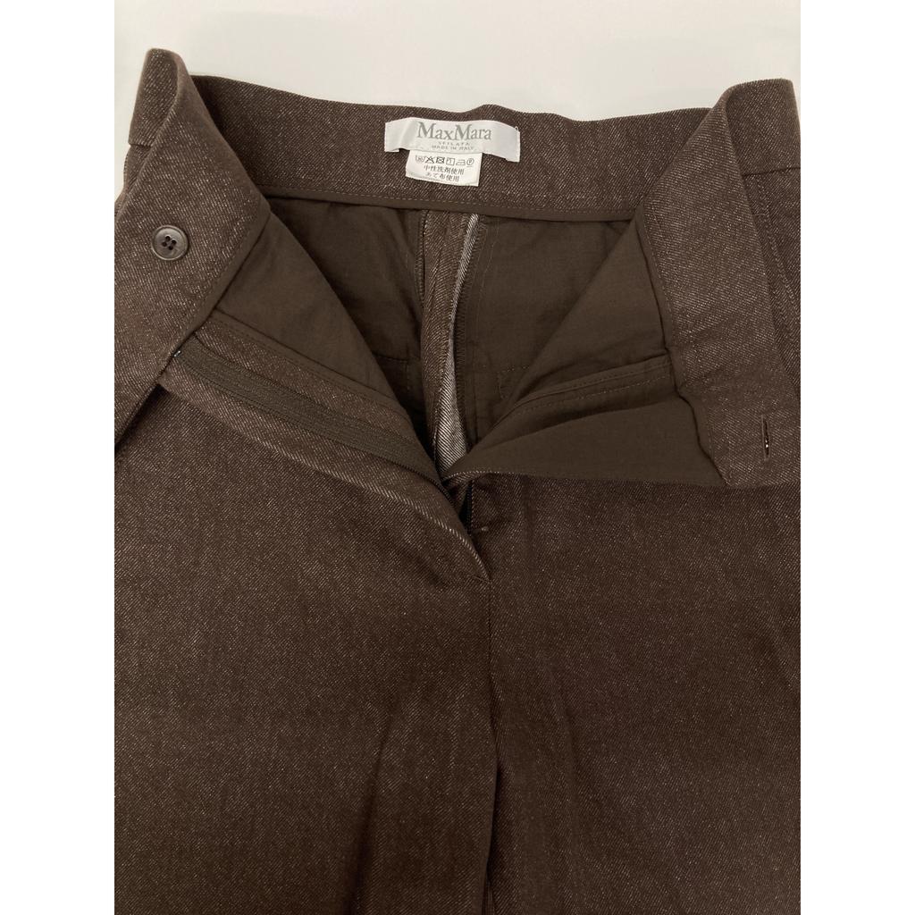 Max Mara [Excellent Condition/25 Stainless Steel] 25110410136/25111310136 Carpa Denim Short Jacket/Pants Suit Setup Jacket 34/Bottoms 36 BrownUsed