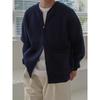 Modny Męski Luźny Dzianinowy Kardigan – Jesień/Zima Koreański Styl Zamek Sweter Płaszcz