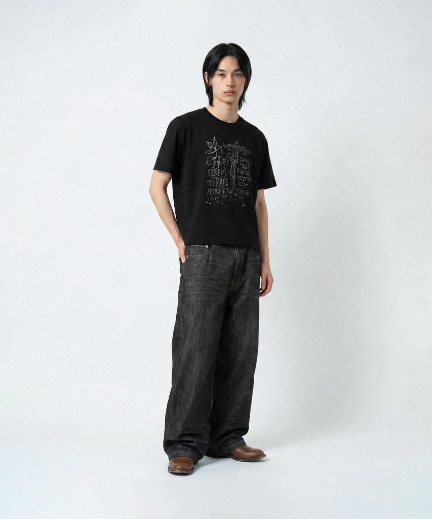 Odeupeol Maple Leaf Crop T-Shirt(Black)