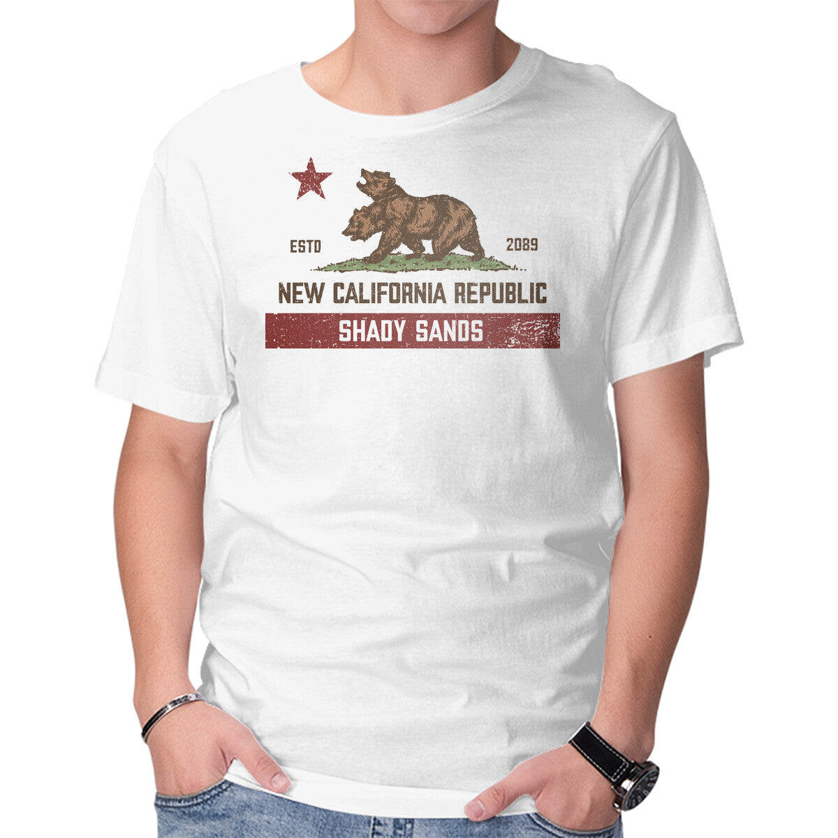 Unisex Crew Neck T-Shirt Shady Sands 2089 Graphic Short Sleeve Casual Tee XS