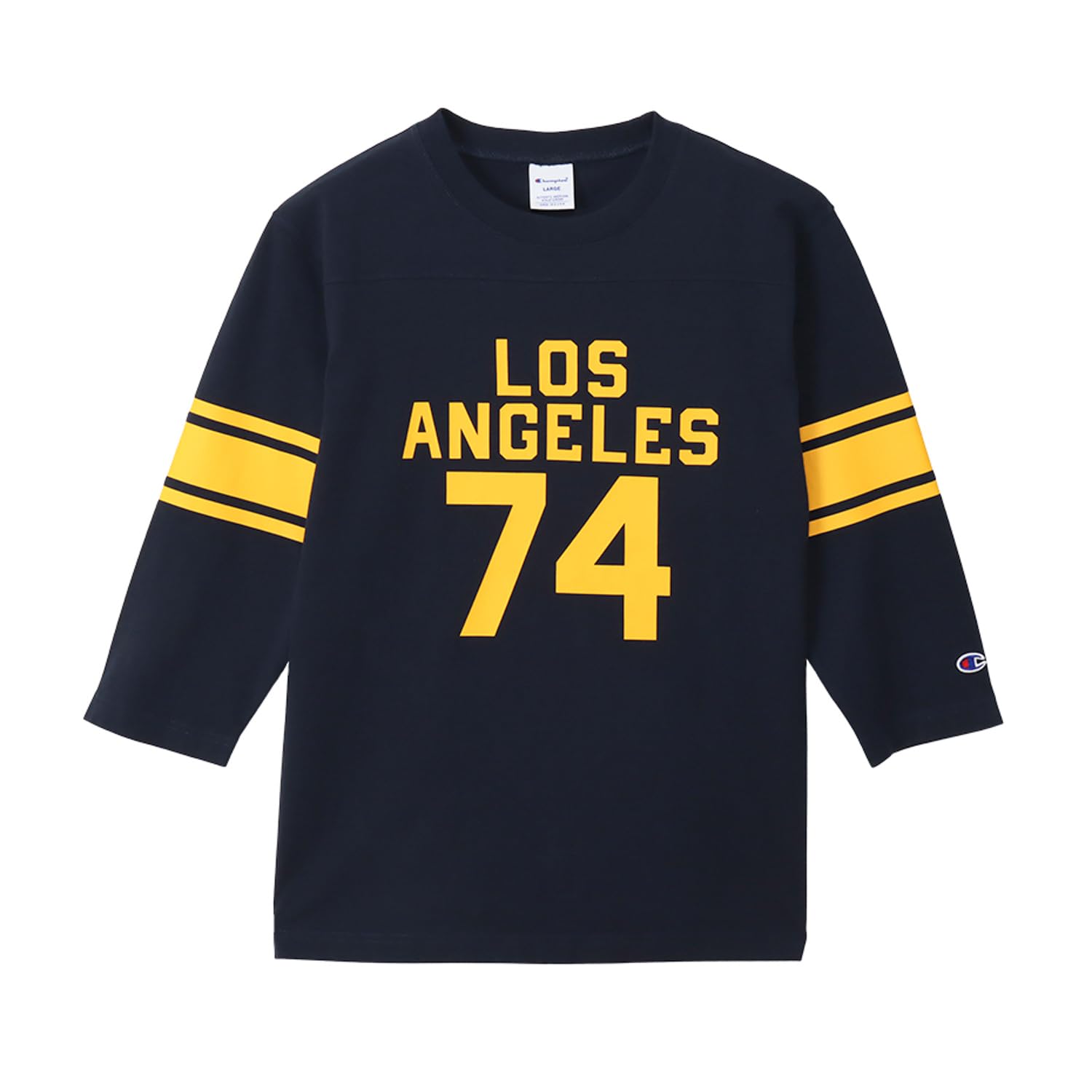 

Champion Basic Рукав Круглый Вырез Хлопок США Графический Принт Футбол Размер M Мужская 3/4 100% Футболка, Темно-синий, (C3-A421)