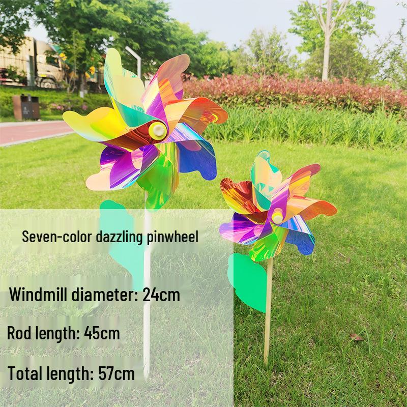 Dazzling Large Laser Pinwheel Toy for Children - Outdoor DIY Decoration & Handmade Material Pack