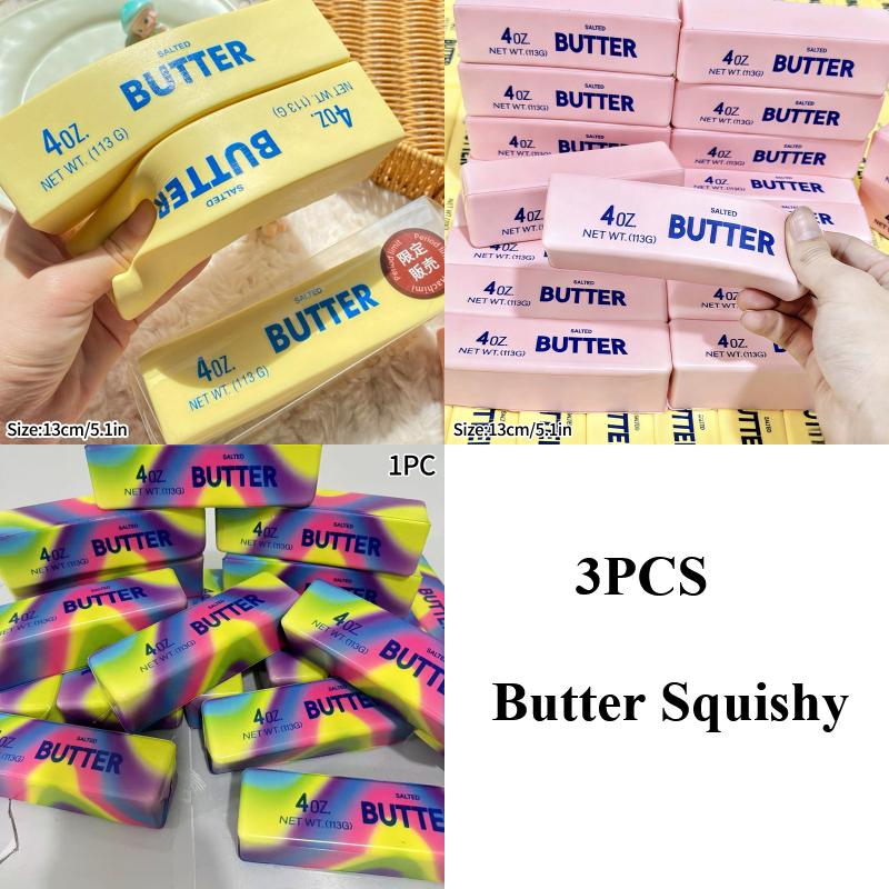 Butter Squishy Simulation Squishy Cheese Fidget Toys Stress Relieving Accessoires Decompression Home Decor Desk Accessories