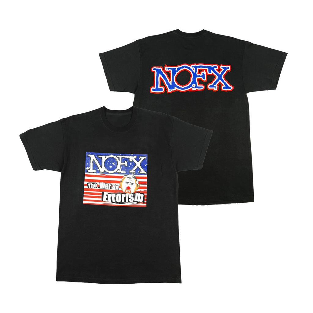 NOFX Punk Band Rock Shortsleeved American Streetwear Vintage Lettering Simple Loosefitting Mens and Womens Print Tshirt
