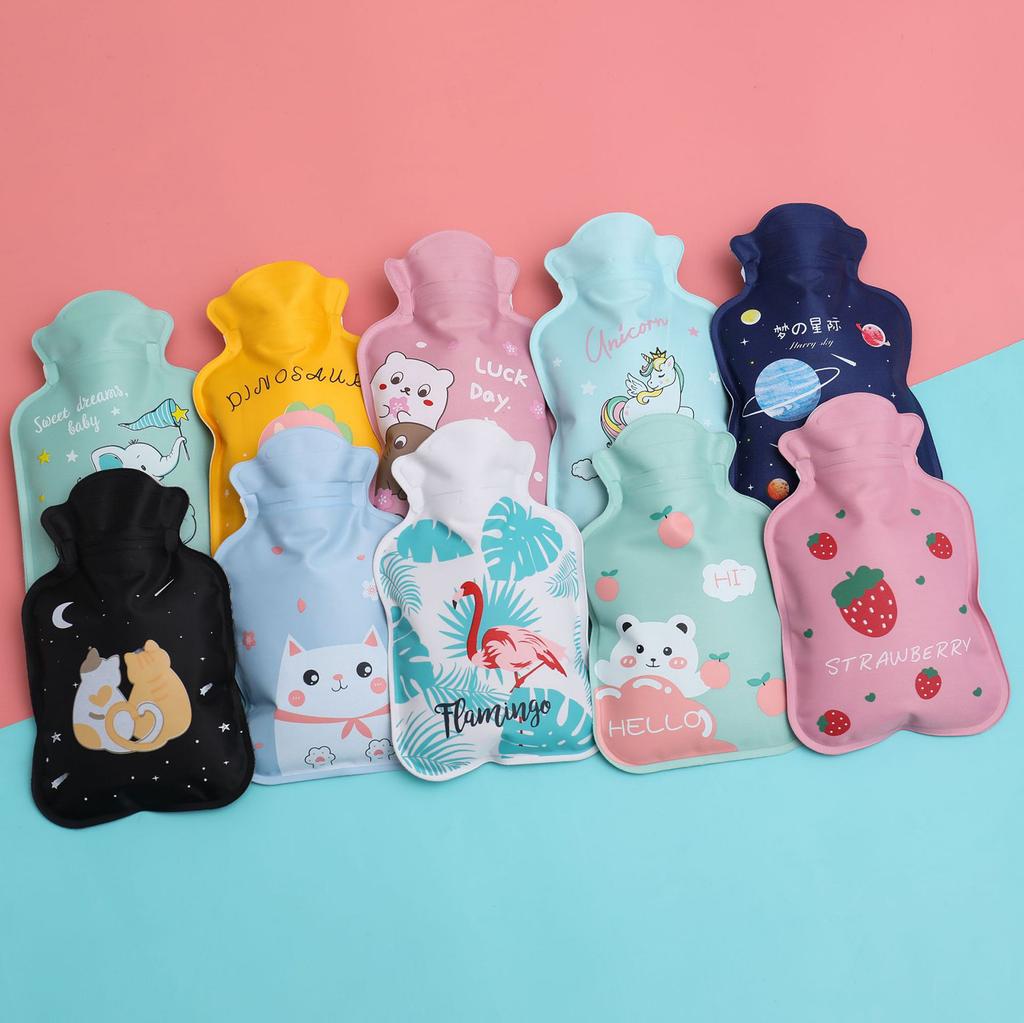 Lovely Cartoon Hand Warm Water Bottle Portable Mini Water Filling Hand Warmer Girls Pocket Hand Feet Hot Water Bags