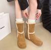 British snow boots women's 2025 autumn and winter new thick-soled versatile velvet thickened short boots medium boots