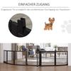 Wooden Pet Gate, Freestanding Dog Security Barrier with Two Support Feet - Black