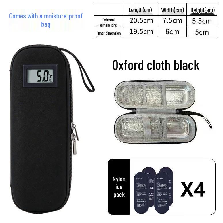 Portable Insulin Cooler Bag with Ice Packs and Cold Compress