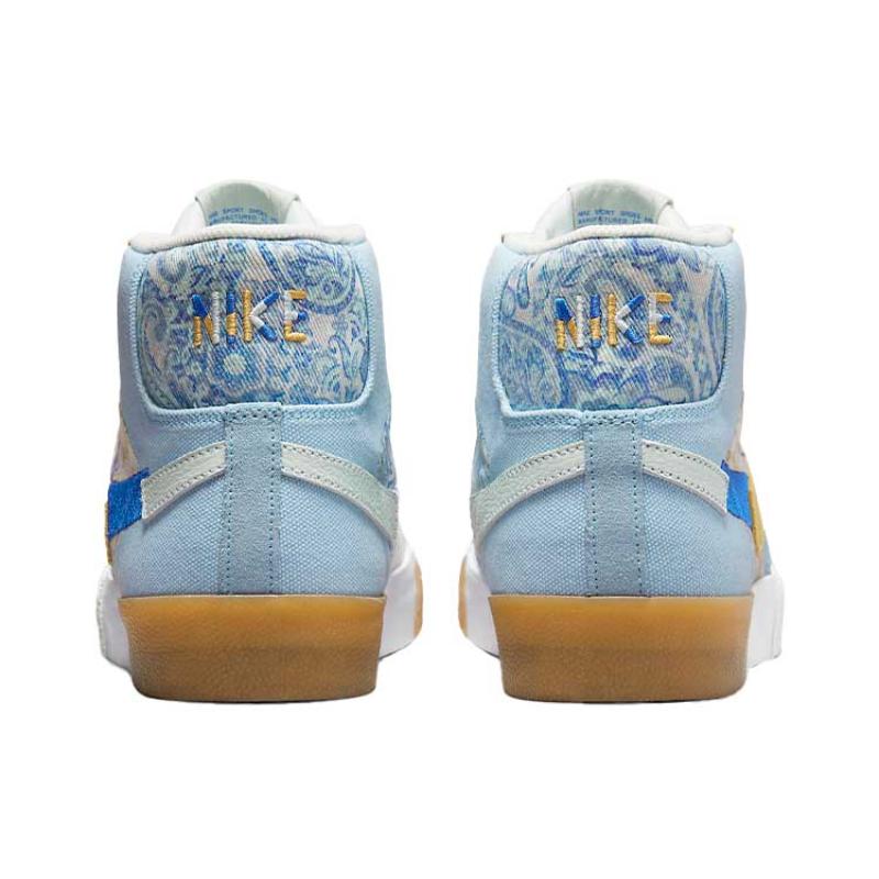 Nike SB Zoom Blazer Mid Premium Paisley Pack - Boarder Blue  Skateboard Shoes DM0859-400
