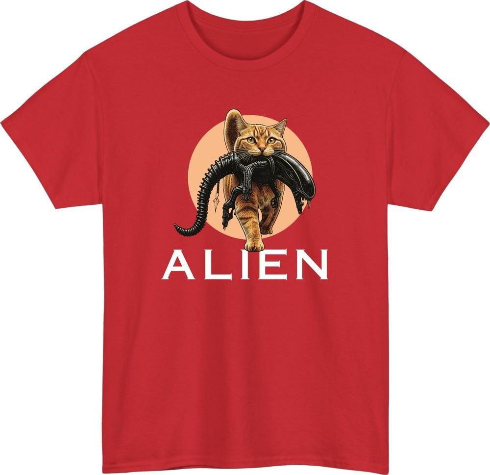 Alien Cat Graphic Pop TShirt Funny Cat Alien Gift for Friend Unisex Tee Top S