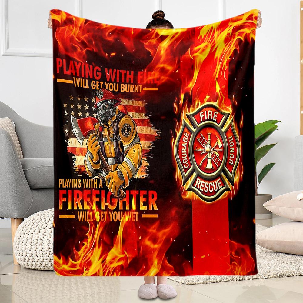 Firefighter Tribute Blankets are suitable for living rooms,making them an ideal choice for outdoor travel and gifts.
