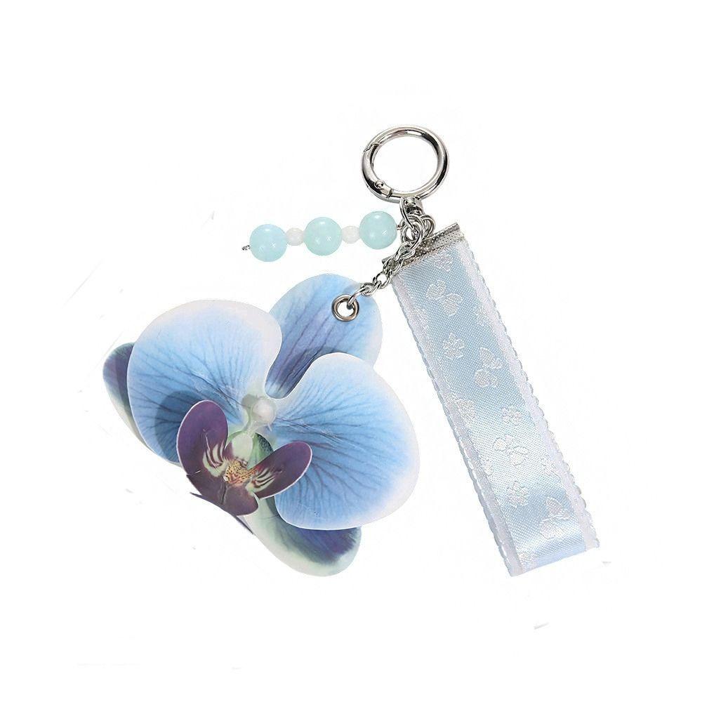 Colorful Flower Keychain Beads Bag Pendant Fashion Butterfly Orchid Pendant Gift